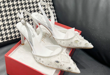 Load image into Gallery viewer, Diamond Lace Strap Sandals - Summer Thin Heel Pointed Toe Sexy High Heels for Women
