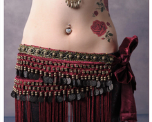 गैलरी व्यूवर में इमेज लोड करें, Tribal Belt - Red Tassel Design belt- Fringe Tassel Belt - 23 day shipping