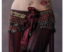 गैलरी व्यूवर में इमेज लोड करें, Tribal Belt - Red Tassel Design belt- Fringe Tassel Belt - 23 day shipping