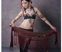 गैलरी व्यूवर में इमेज लोड करें, Tribal Belt - Red Tassel Design belt- Fringe Tassel Belt - 23 day shipping