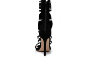 Load image into Gallery viewer, Sioux Gladiator-Open Toe Rhinestone Design High Heel Sandals  Ankle Wrap Glitter
