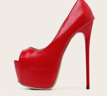 Load image into Gallery viewer, Emmaul Red Platform Pumps: Women's Ultra High Stiletto Heels for Party and Wedding"