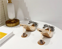 Load image into Gallery viewer, Slovakia Crystal Sequined Bow dress summer shoes Pumps Pointed