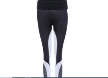 Lade das Bild in den Galerie-Viewer, Streamline-Black & White Women Mesh Print High Waist Elastic