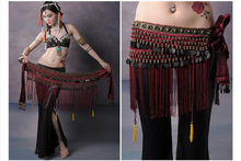 Load image into Gallery viewer, Tribal Belt - Red Tassel Design belt- Fringe Tassel Belt - 23 day shipping

