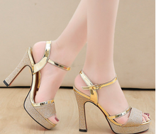 Load image into Gallery viewer, Egyptian Gold World class heels with buckle- Womens- 25 days shipping
