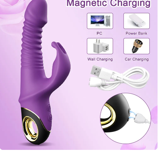 Rabbit Thrusting Vibrator Automatic Telescopic G-Spot Clitoris Stimula   beeatique