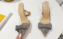 गैलरी व्यूवर में इमेज लोड करें, Slovakia Crystal Sequined Bow dress summer shoes Pumps Pointed
