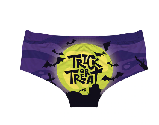 Trick or eat- purple nightmare fun briefs women lingerie thongs