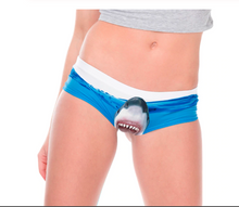 Load image into Gallery viewer, JAWWS shark blue bite panties  fun Happy underwear funny

