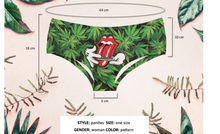 Lade das Bild in den Galerie-Viewer, Red lip leaf funny print sexy hot panties female Lovely underwear push up
